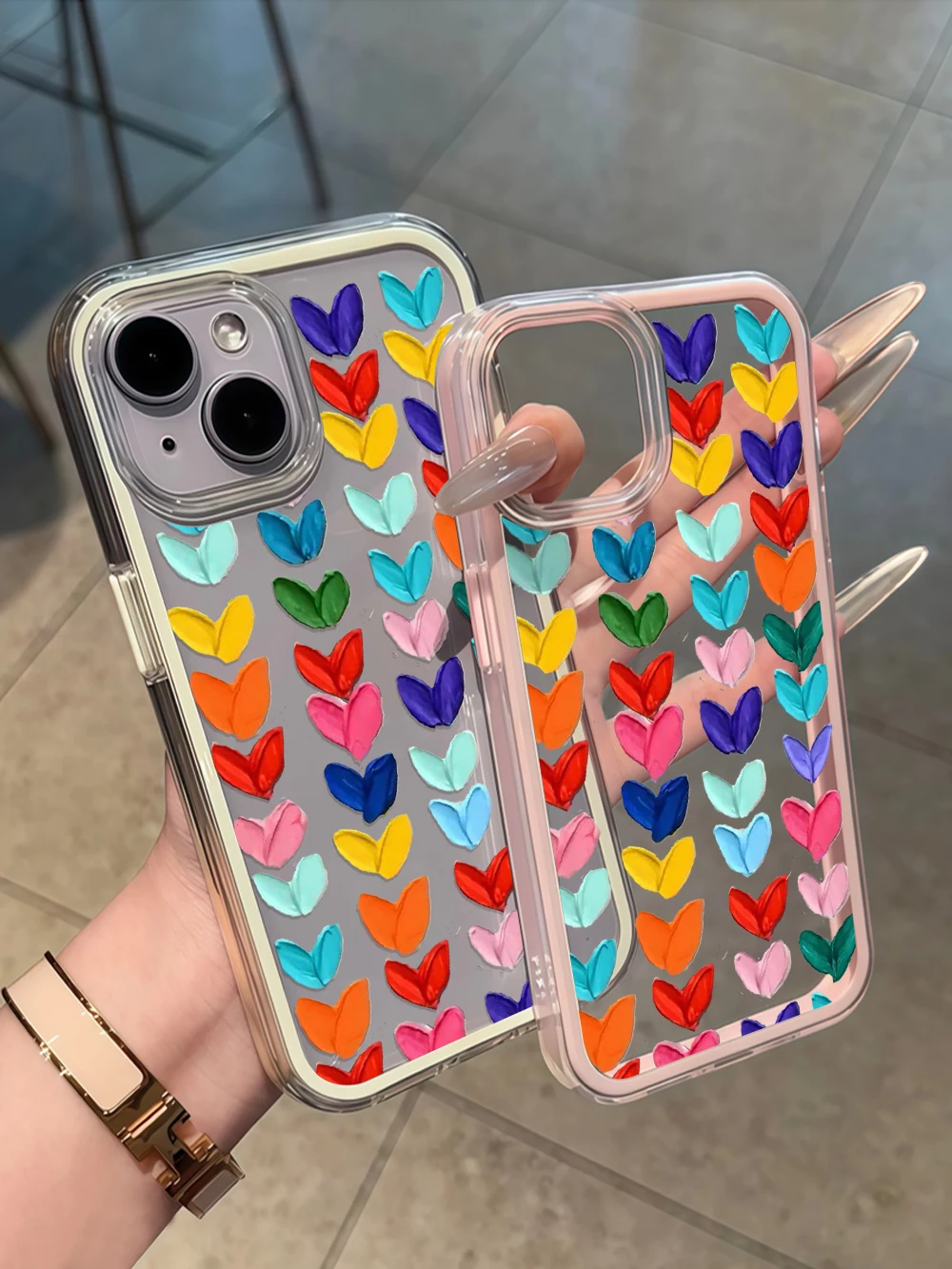 Luxury Colorful Love Heart Phone Case Cover
