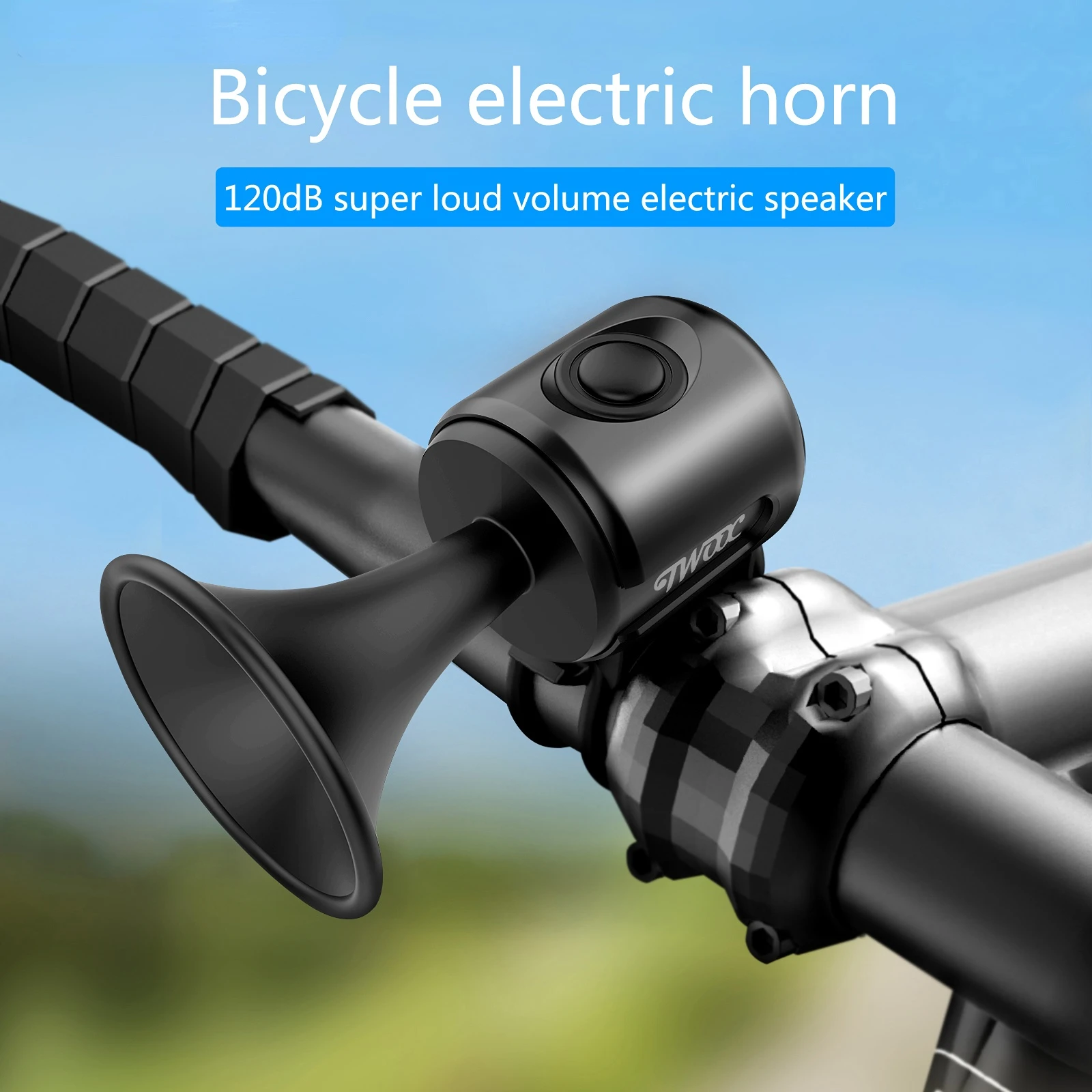 Rockbros Bike Bell Electronic Loud Horn Abs 120db Safety Electric Bell Ipx4 Speaker Alarm Ring