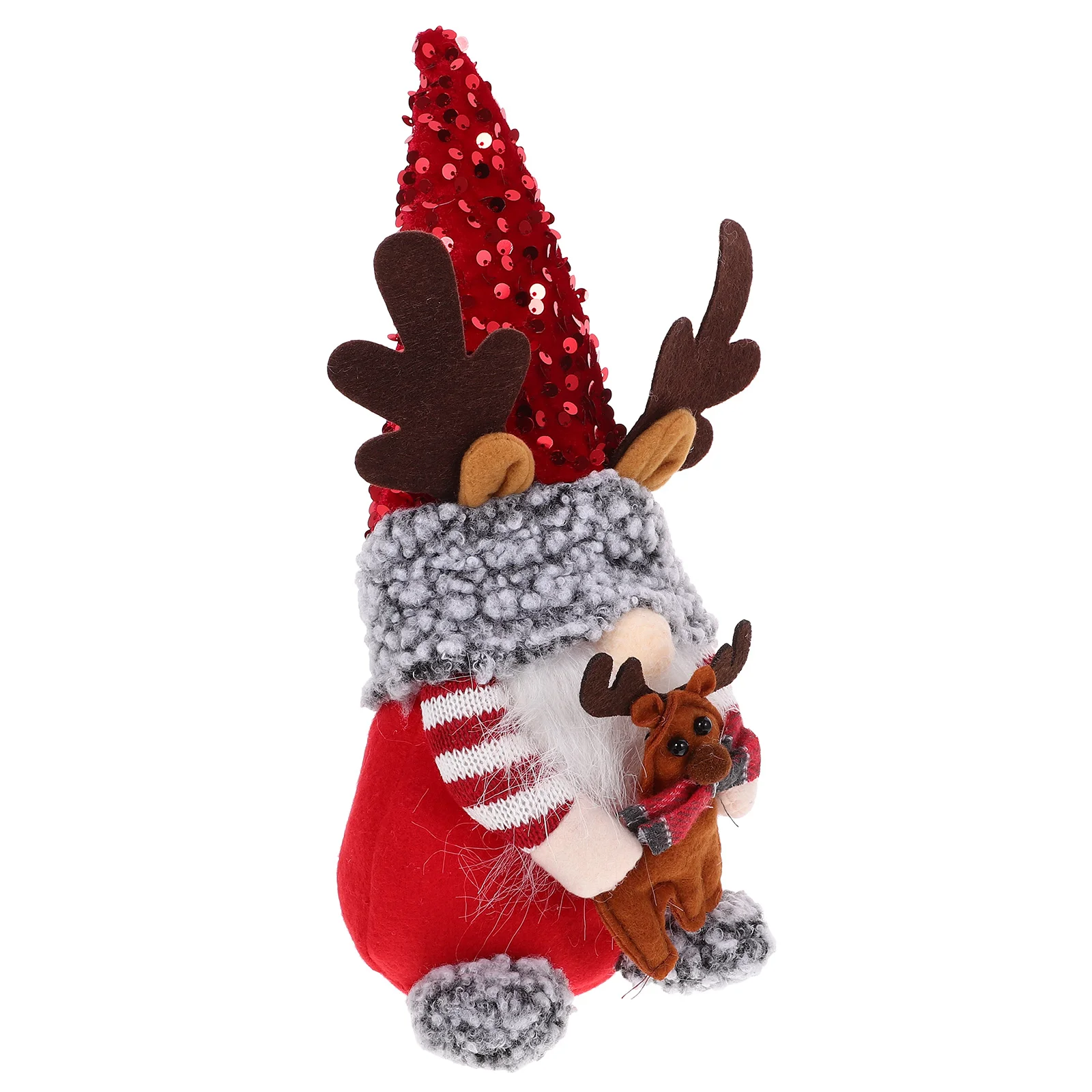 

Sitting Posture Gnome Ornament Xmas Sequin Hat Gnome Christmas Gnome