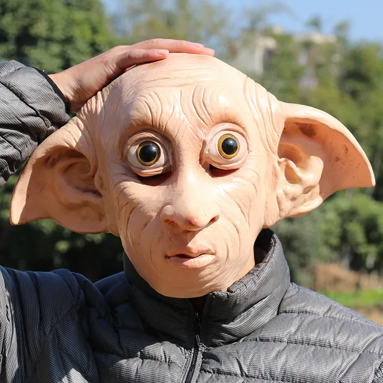 

Dobby маска для косплея Dobby Latex Elf Ears Deluxe маскарад Хэллоуин вечерние Полный головной убор костюм реквизит аксессуары