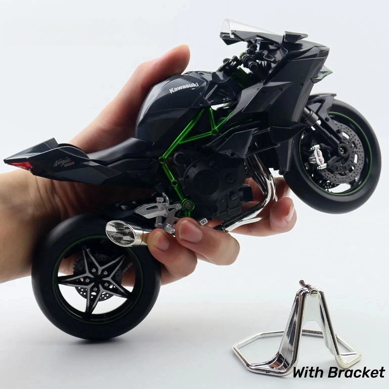 KAWASAKI H2 1/9 スケールバイクフィギュア Diecast 1/9 KAWASAKI H2R Ninja Toy Motorcycle Miniature Diecast