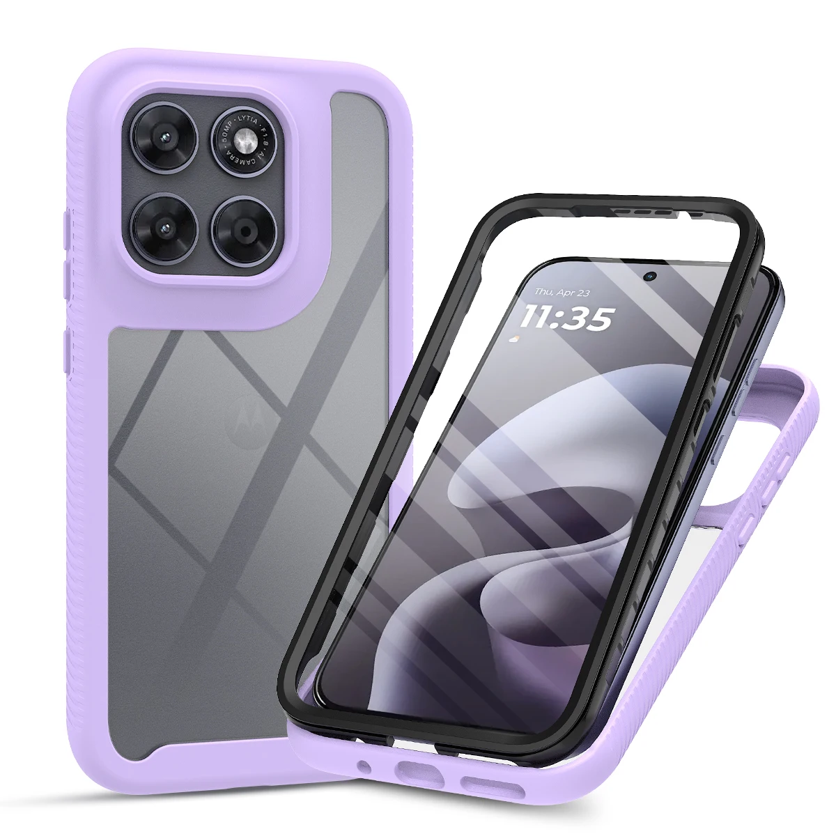 Transparent Shockproof Armor Phone Case with Full Coverage Screen Protector