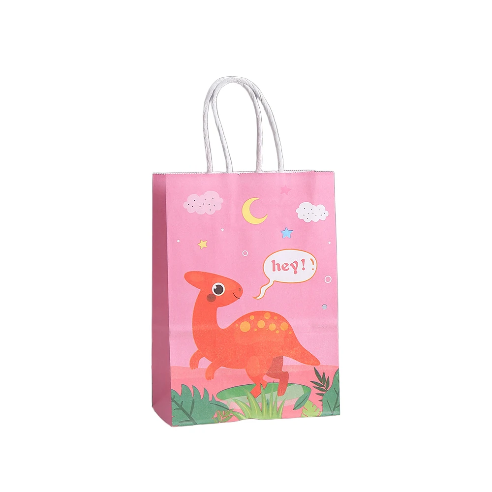 8 Stücke Cartoon Dschungel Dinosaurier Thema Papier Geschenkverpackung Taschen Dino Candy Einkaufstasche für Kinder Geburtstag Baby Shower Party Decor – Detail 9