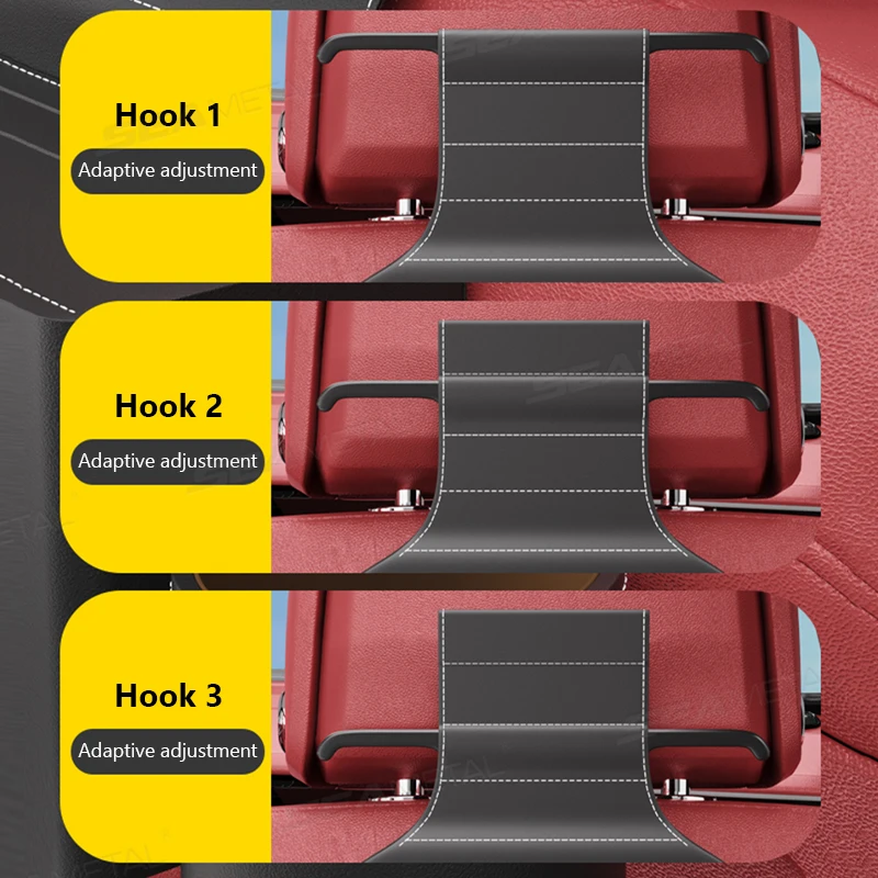 Car Door Handle Storage Box SEAMETAL Car Hook Storage Bag Seat Back Water Cup Phone Holder Tissue Box Rear Storage Organizer Car Interior Accessories