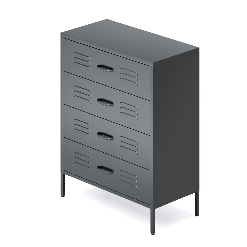 

Metal Storage Cabinet with 4 Drawers Office Home Garage Filing Cabinets Grey