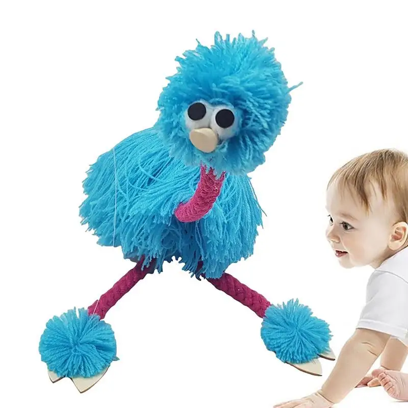 

Funny Muppets Baby Toys Hand Finger Ostrich Wooden Marionette Toy Joint Activity Doll Vintage Funny Traditions Classic Toys Gift