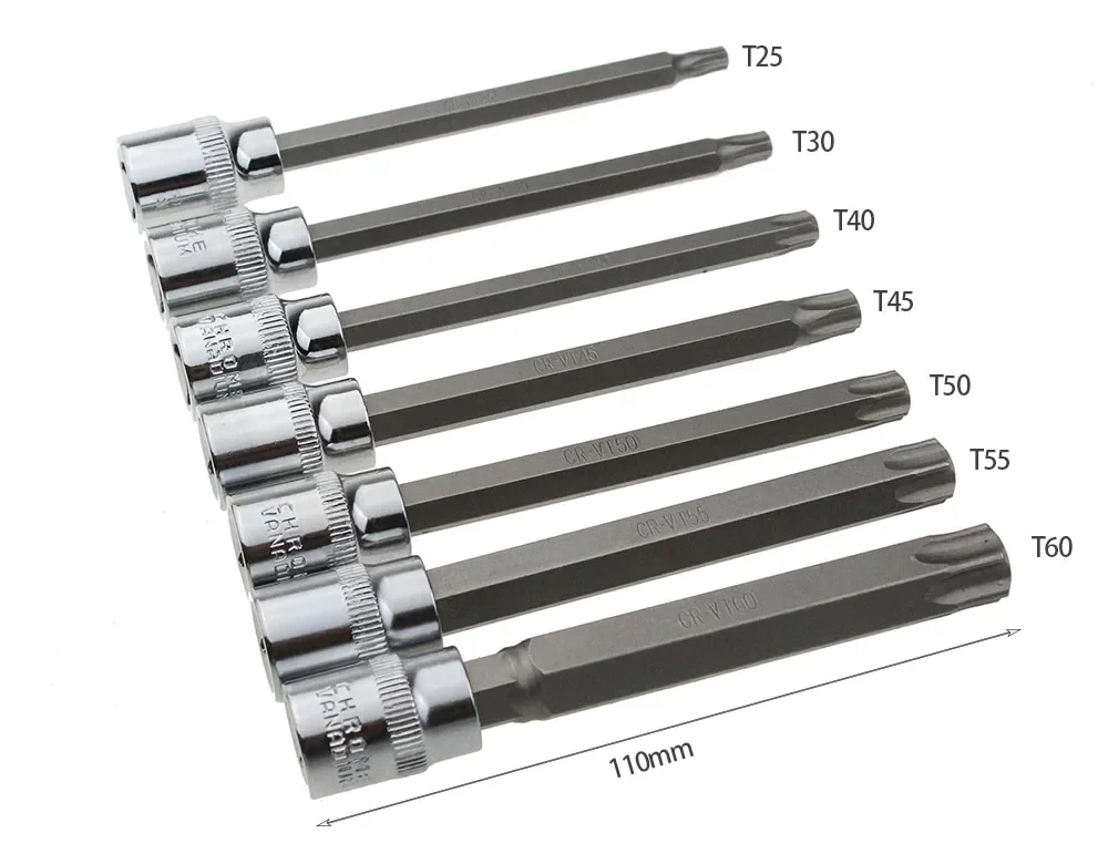 Heißer Verkauf 3/8 Zoll 7 Stück Antrieb Extra Lange Torx Bit Sockel Muttern Set Für Auto/Auto Reparatur und Heimgebrauch – Detail 5