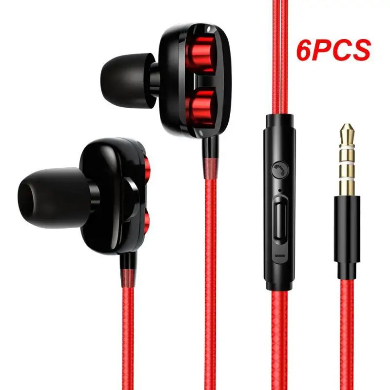 

6 шт., проводные Hi-Fi наушники с микрофоном, 3,5 мм