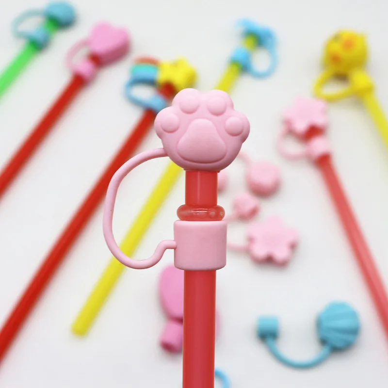 Cute Frog Straw Tips Cover,Silicone Animals Straw Cover,Cartoon Straw  Topper,Reusable Drinking Straw Cover,Dust Proof Straw Plugs for 6-8 mm  Straws