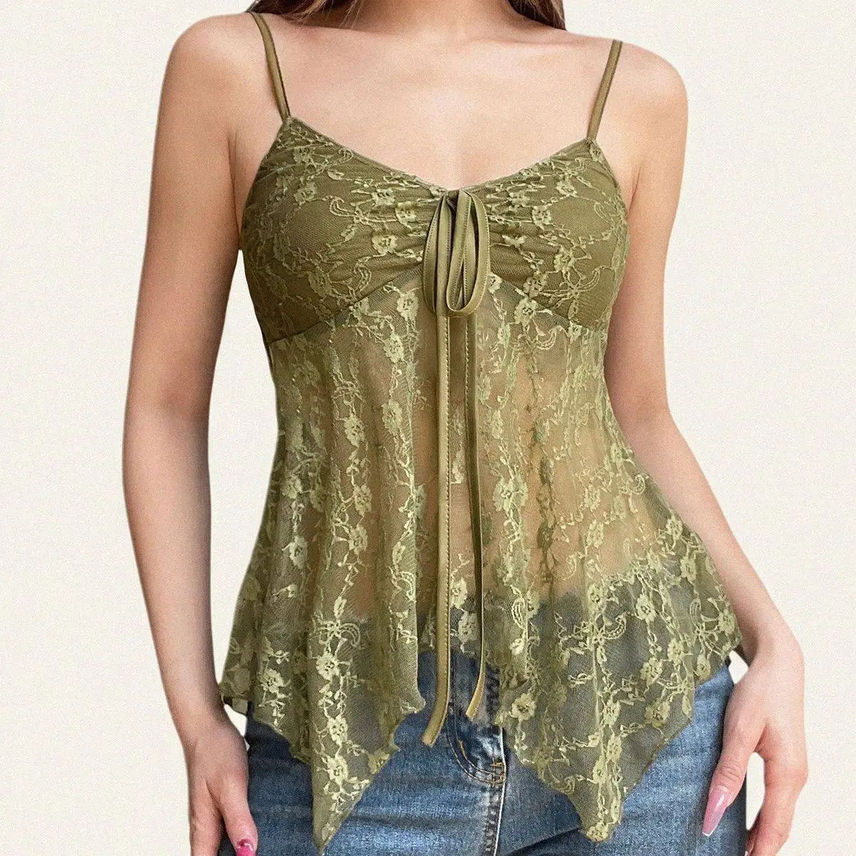 2026 New Arrival Women Fashion Sexy Spicy Green Cami Top Off Shoulder Slim Fit Stylish Streetwear Trendy Sleeveless Vest 4