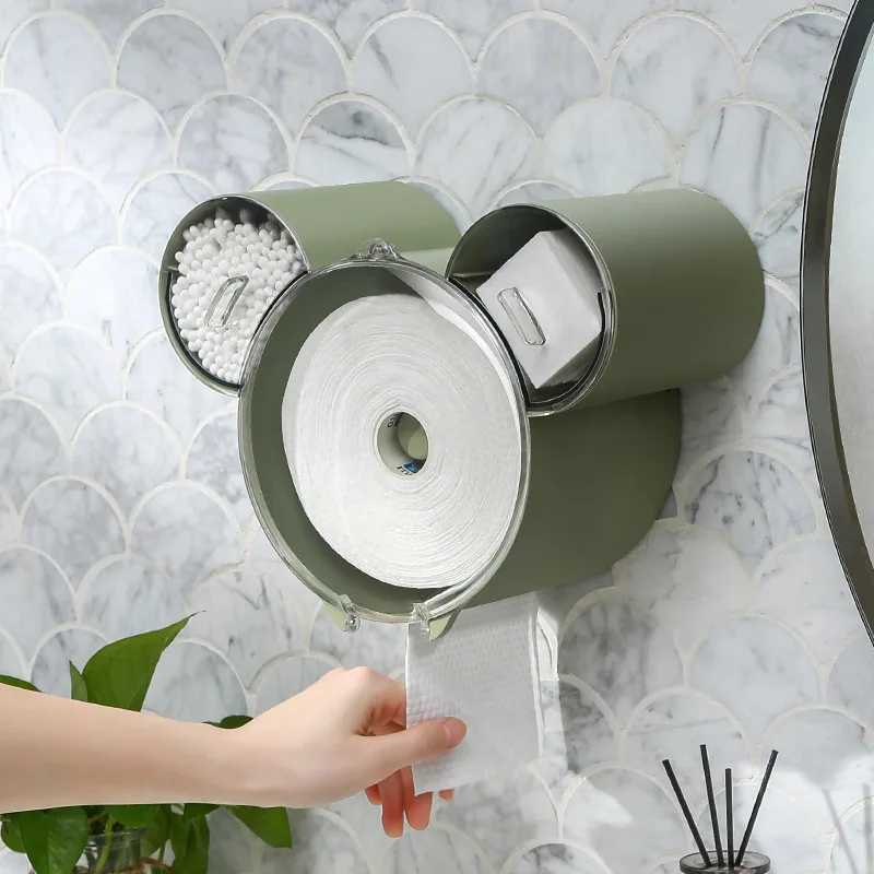 

Toilet Paper Towel Box Punch Free Toilet Drawer Toilet Paper Holder Wall Hanging Washcloth Storage Box Cute Tissue Paper Box