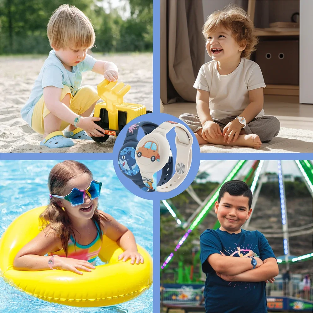 For Apple Airtag Holder Children Bracelet Airtags Case Straps Kids Cute Cartoon Watchband GPS Tracker Waterproof Silicone Holder