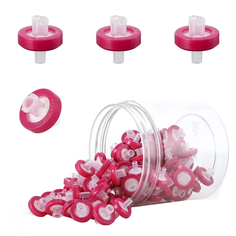 

100 Pcs Syringe Filters Hydrophobic 0.22Um Membrane 13Mm Pore Filtration Non-Sterile Syringe Lab Filters