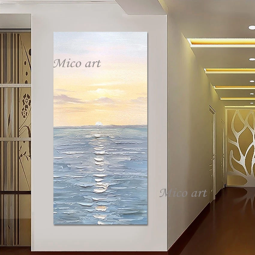 

3d Beautiful Picture Scenery Painting Seascapes Unframed Blue Thick Acrylic Abstract Wall Art Easy Canvas Painting Artwork