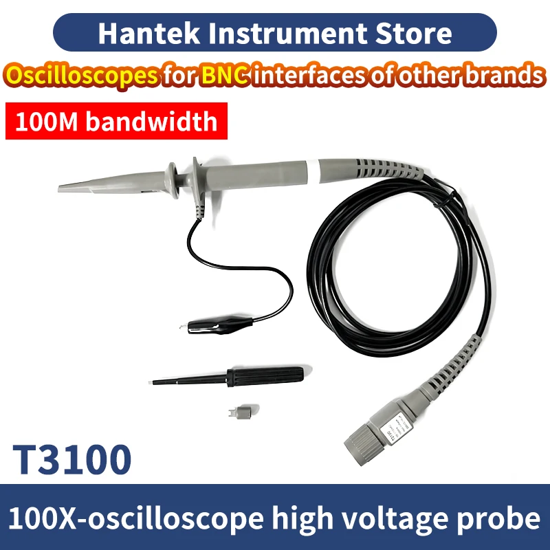 Hantek Attenuation 100X high voltage probe T3100 100Mhz MAX 2KV DC+AC suitable for BNC other brands of oscilloscopes