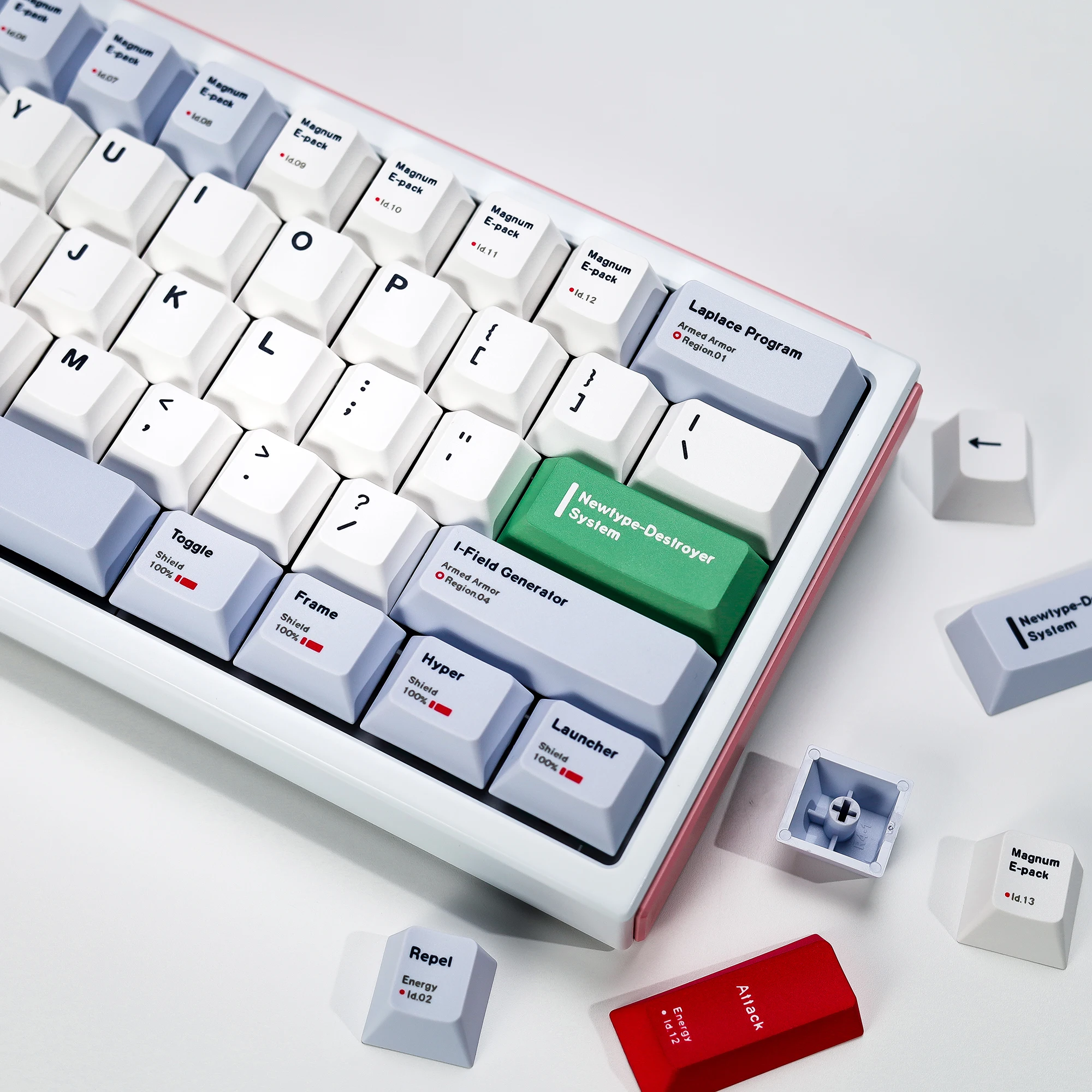 KBDiy RX-0 유니콘 키캡 ISO 미니멀리스트 체리 프로파일 앨리스 스플릿 스페이스 PBT 키캡 MX 60 기계식 키보드 139키/세트