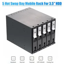 

3.5 Inch SATA Internal Hard Drive 5 Bay Slot Tray Less Backplane Internal Mobile Rack SATA HDD Storage Mount Hot Swap Enclosure