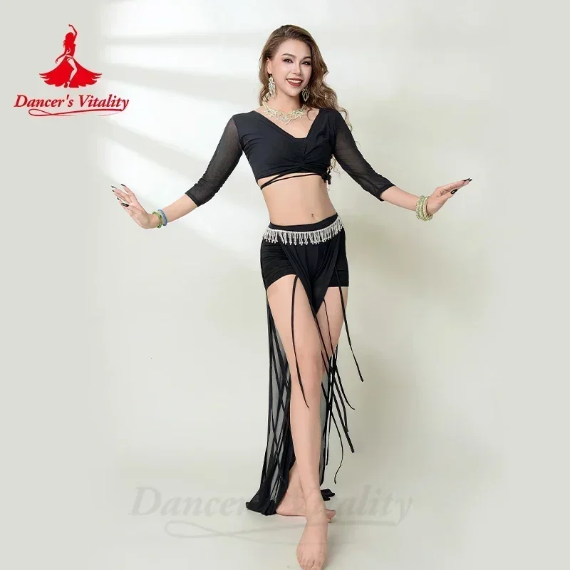 

Belly Dance Costume Suit for Women Customsized Gauze Half Sleeves Top+trousers 2pcs Adult Children Belly Dancing Wear Outfit