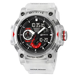 Fashionable STRYVE Digital Sport Watch - Men's Business Wristwatch (White)