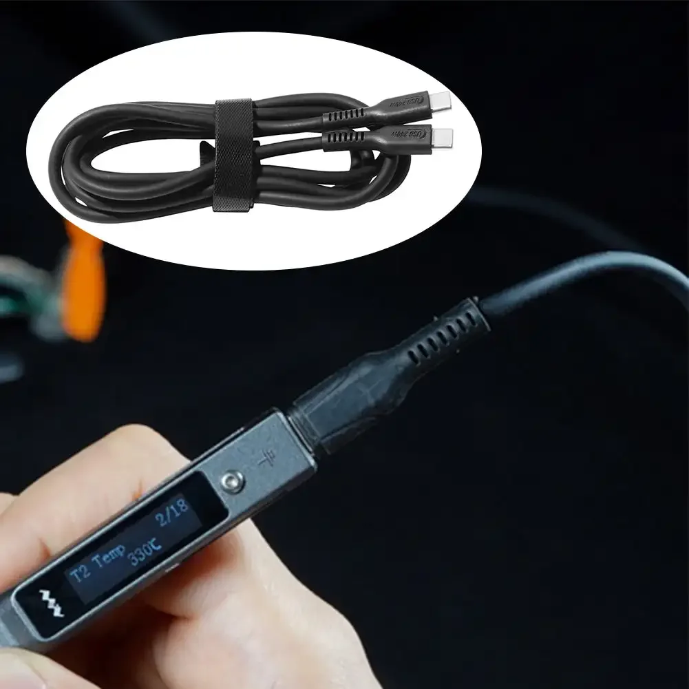 Type C to Type C PD 100W 5A Charging Cable for Laptop Phone Electric Soldering Iron Heat Resistant Wire Accessories