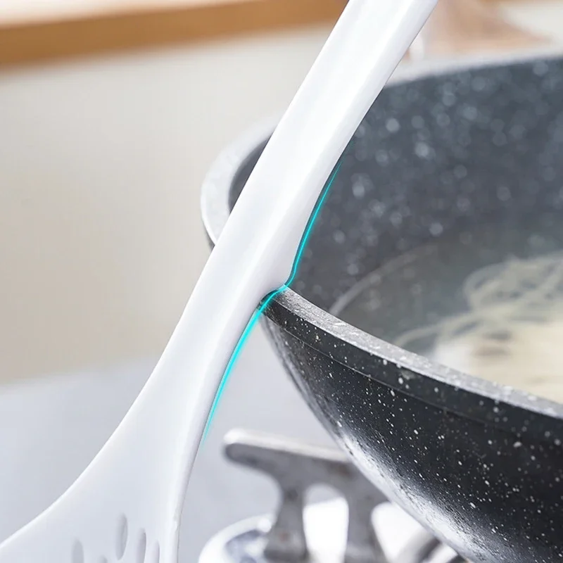 Plastic Slotted Scoop Colander Skimmer Spoon Non Stick Kitchen Food Drain Shovel Strainers Skimmer with Handle for Cooking