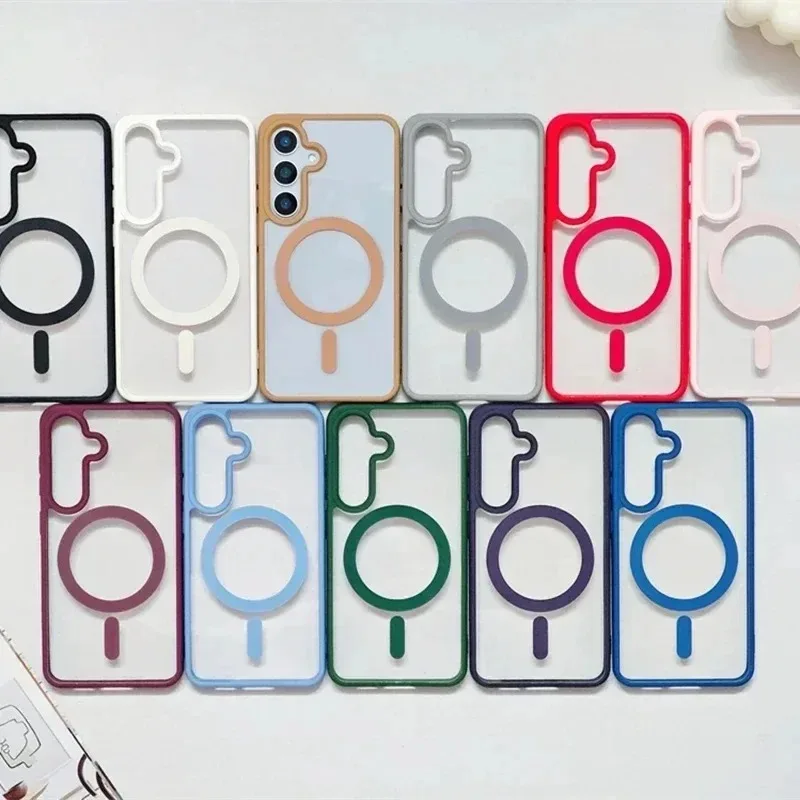 Luxury Magnetic Transparent Phone Case - Wireless Charging Acrylic Protective Cover