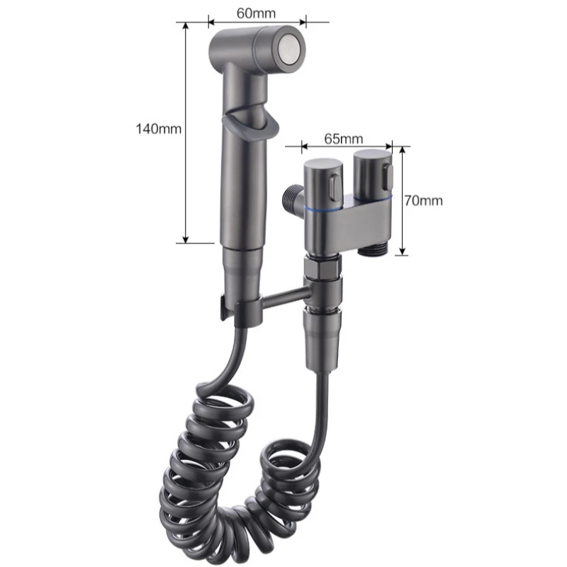 Shower Toilet Bidet Sprayer Stainless Steel Double Outlet Angle Valve Wall-Mounted Double Outlet Bidet Toilet Accessories 6
