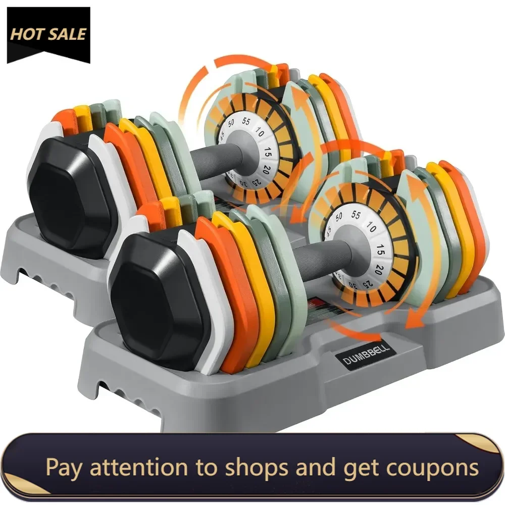 PACEARTH Adjustable Dumbbells (55 lbs)