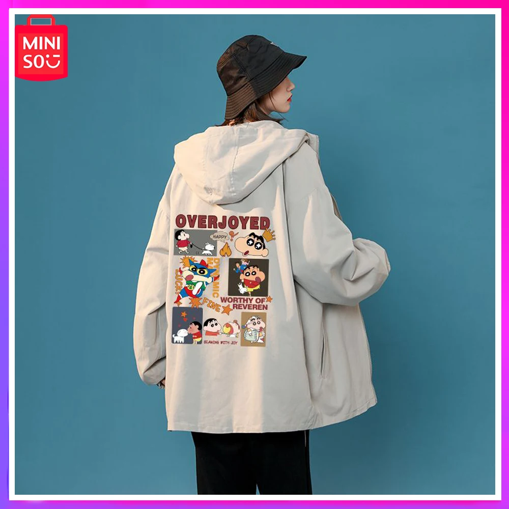 

Miniso 2023 Crayon Shin-Chan Coat Women Winter New Loose Large Jacket Youth Student Cartoon Top Cold Protection Comfortable