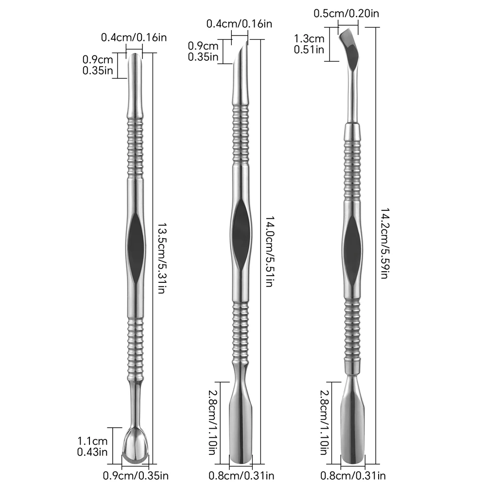 1pc Double-Ended Cuticle Pusher Stainless Steel Nail Manicures Remover Manicure Sticks Nail Art Tools Cuticle Pusher