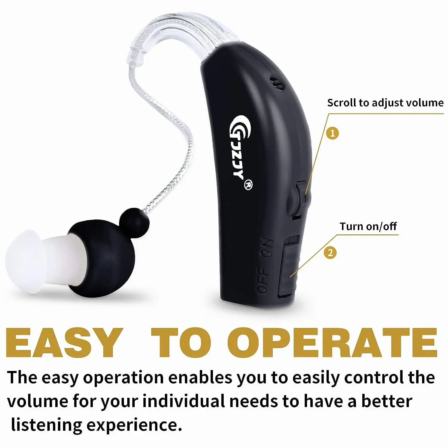 Rechargeable Digital Hearing Amplifiers, Mini Hearing Aids for Seniors, Sound Amplifier and Charging Base, 2Pcs 2