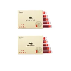 Vibrant Ink Cartridge Refill Pack for Fountain Pens - Office and School Stationery Essentials (10 PCS Red Ink)