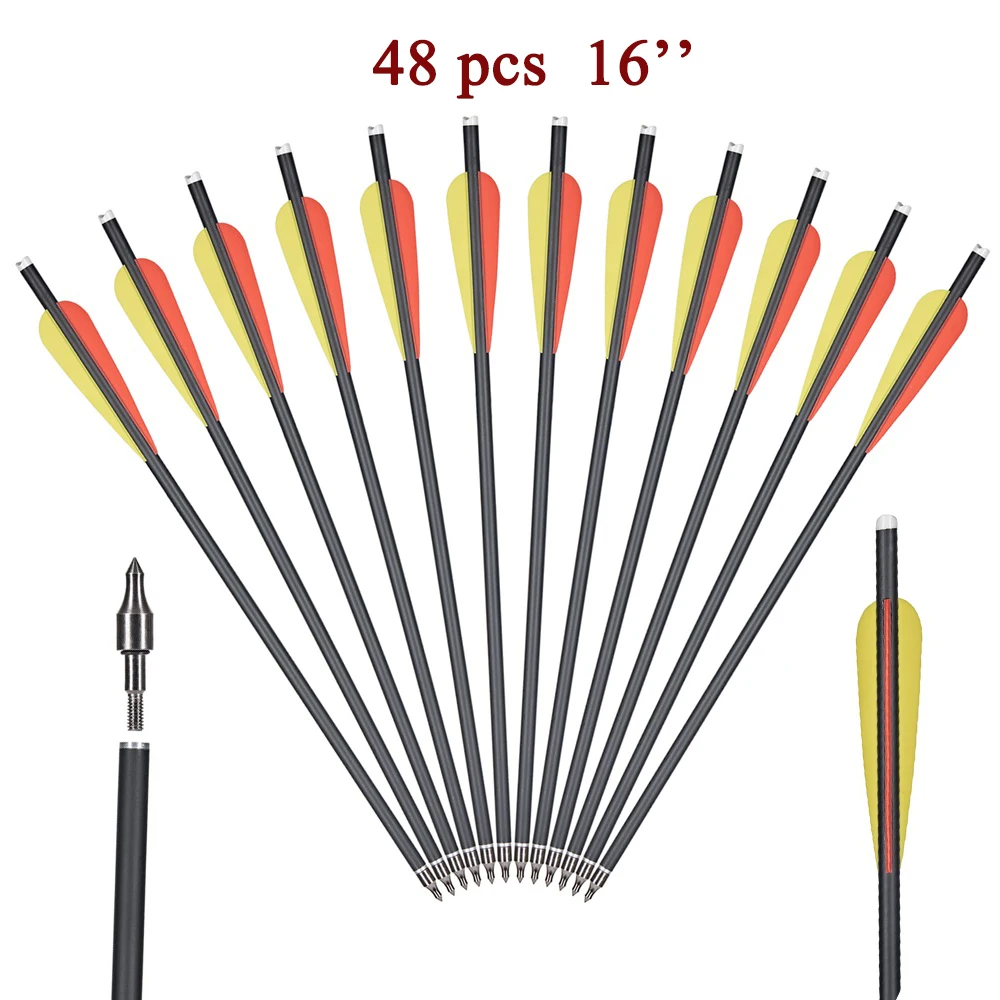 Premium Carbon Arrows for Bow Hunting and Practice - 16 Length, Multiple Quantity Options