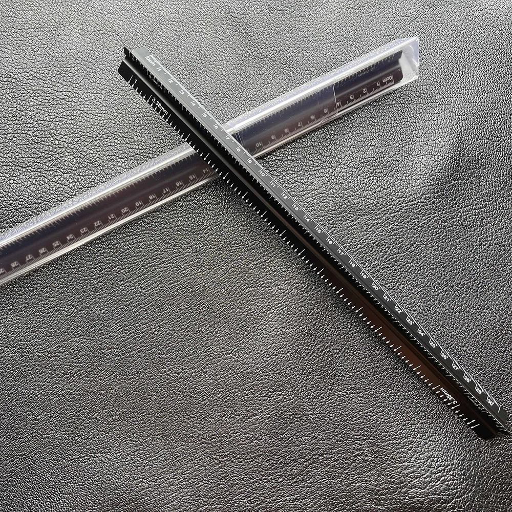 BOWEN Triangular Ruler Aluminium Alloy Professional Leather Chopping Distance Ruler DIY Handmade Leathercraft Auxiliary Tools