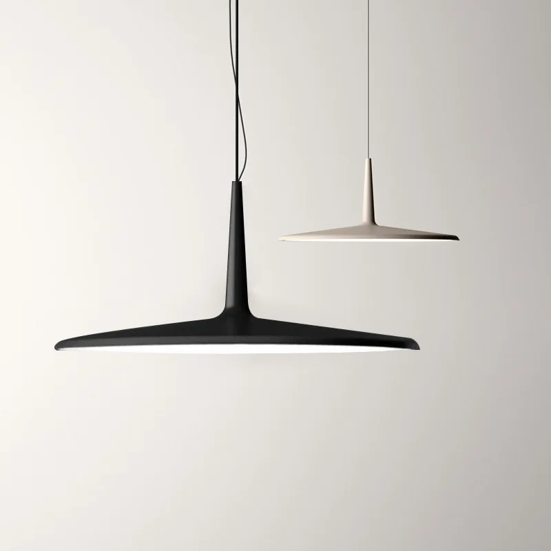 

Nordic Minimalism Led Chandelier Black / White Metal Pendant Lights Dining Room Hanging Lamp Modern Suspend Lamp Fixtures
