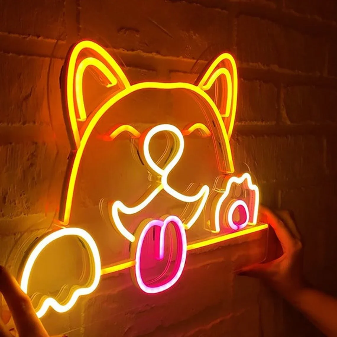 

Animal Neon Sign Custom Cartoon Dog Shape Neon Sign Home Bedroom Shop Bar Art Wall Deor Led Lamp Light Gift for Kids