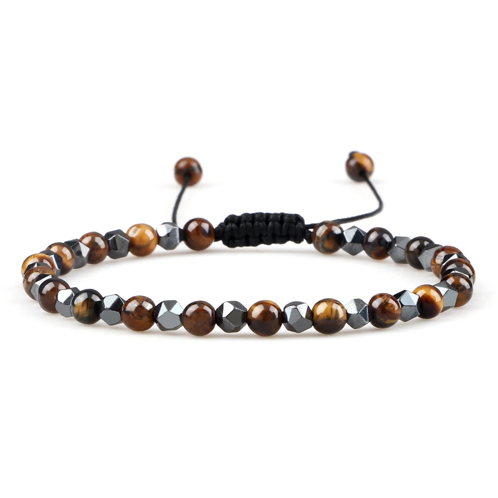Lot 2 Bracelets Pierres Naturelles – Oeil De Tigre Et Hématite – Sur Mesure