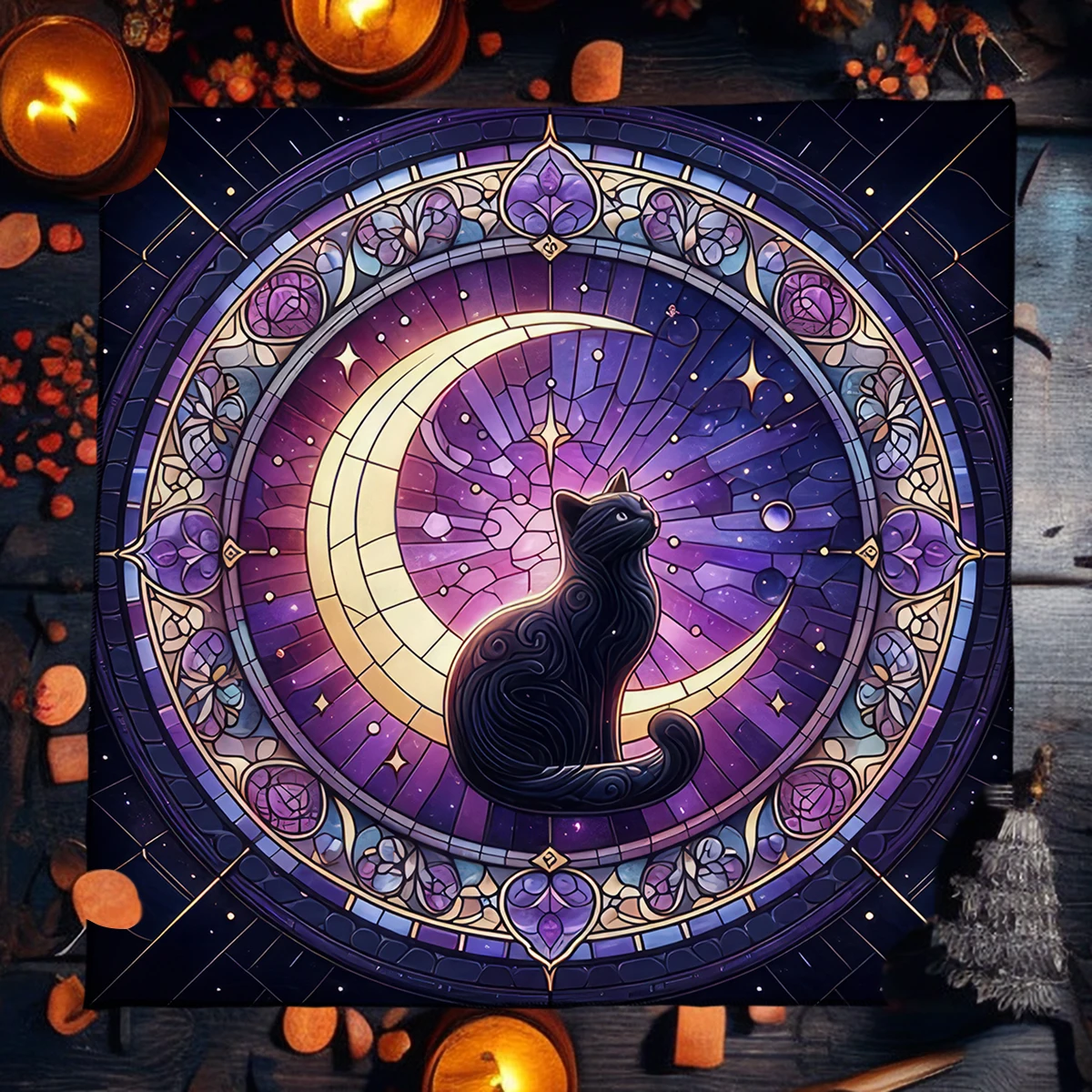 Tarot Table Cloth Witchcraft Cat Altar Cloth Tarot Card Tablecloth Moon Pentagram Table Cloth For Divination Tarot Mat Witch Home Decor with table cloth,tarot card table cloth,tarot tablecloth