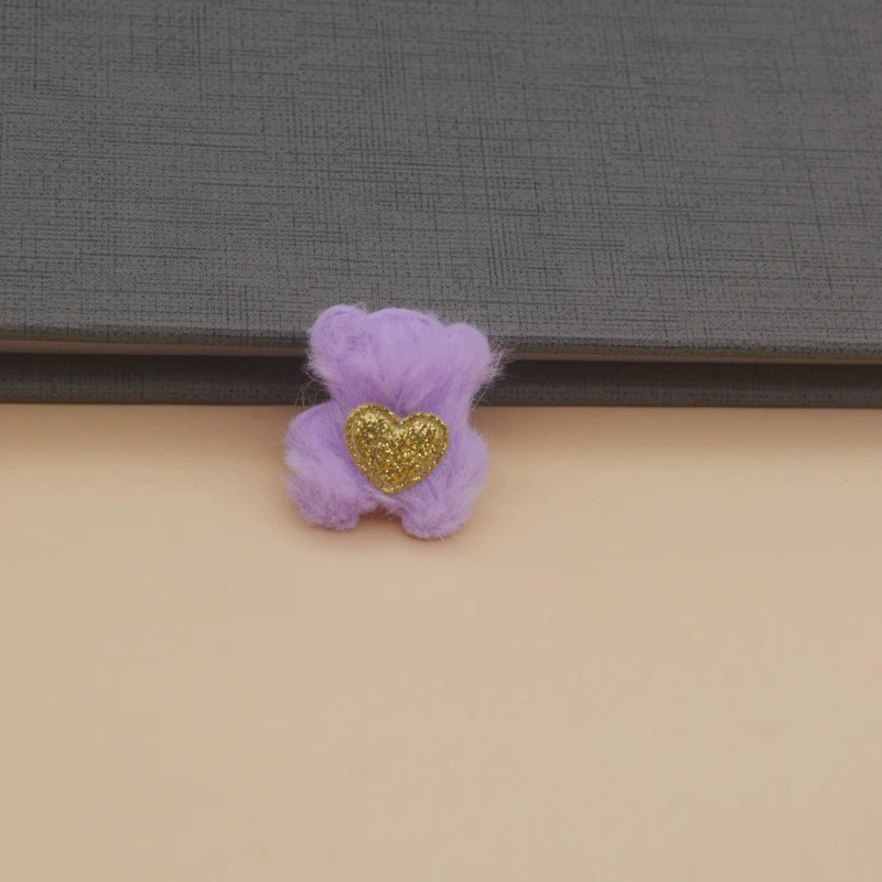 30 Stücke 3*3,5 CM Plüsch Filz Bär Handgemachte Haarspange Zubehör Und Tuch Dekorative Accessoires – Detail 10