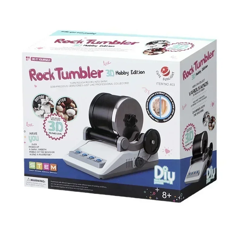 110/220 V Rock Tumbler Kit DIY elektrisches Rock Tumbler Spielzeug mit rauen Edelsteinen Polierkörnungen für Erwachsene Kinder Poliermaschine – Detail 10