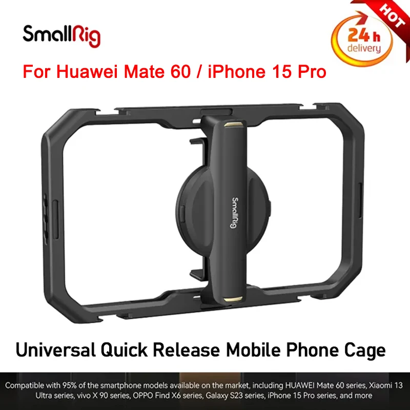 

SmallRig Universal Quick Release Mobile Phone Cage MC4 for iPhone 15 Pro For Huawei Mate 60 Phone 4299