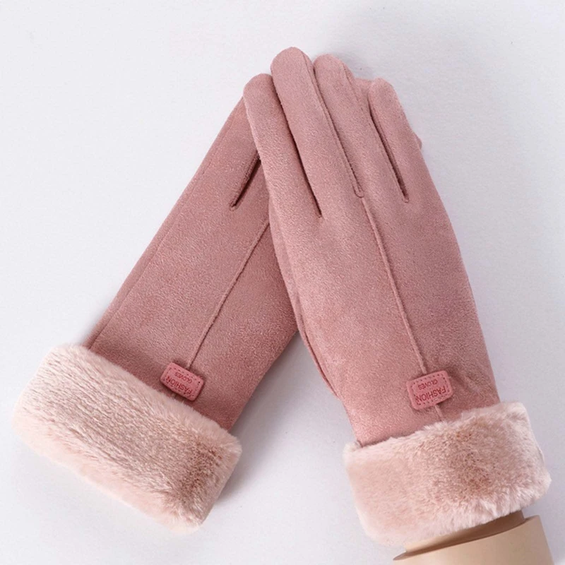 

Women Winter Gloves Warm Touch Screen Suede Gloves Full Finger Mittens Driving Windproof Gloves Gants Femmale Guantes