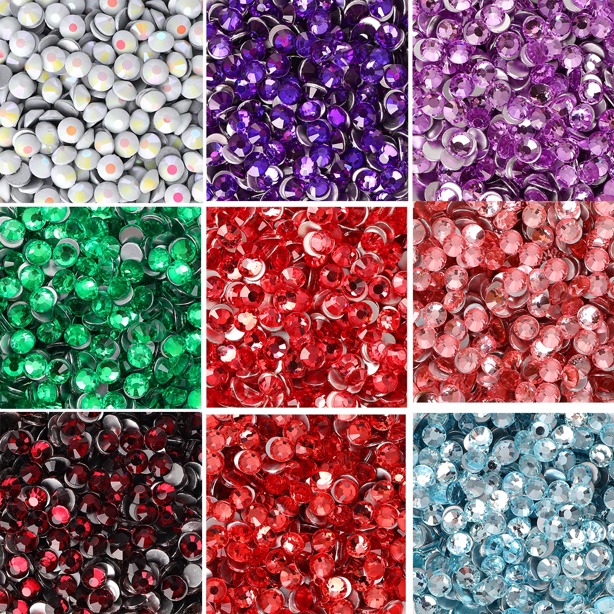 Neue Farbe SS6-SS30 Glas Nicht-Hotfix Hochwertige Strasssteine Flatback Dekor Glitzersteine Nail Art Zubehör DIY Dekoration
