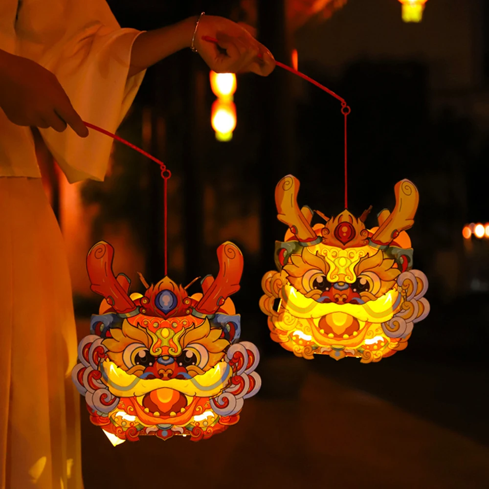 

Китайский новый год, фонарь дракона 2024, традиционное китайское украшение «сделай сам», праздничное светящееся украшение для дома, ярда торгового центра