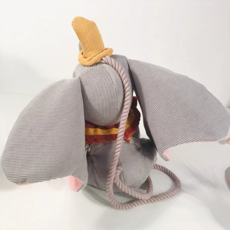 Disney Dumbo Plush Doll Crossbody Bag Cute Women Shoulder Bags Grey 3D Elephant Children's Diagonal Mini Ladies Shoulder Bag 3