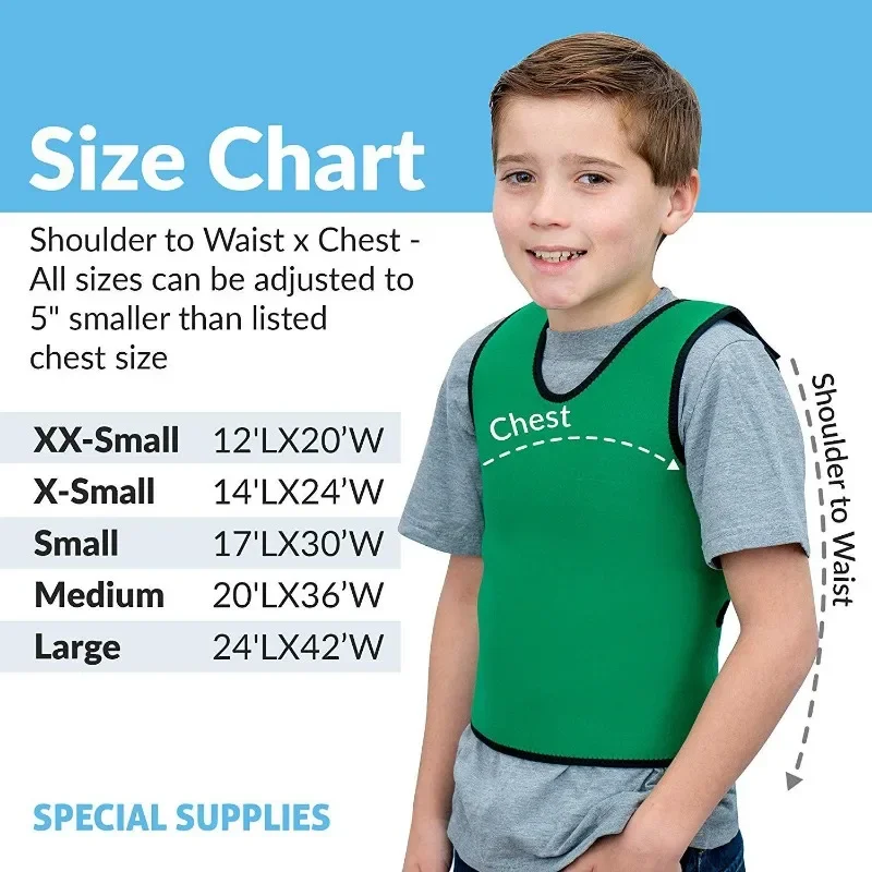 Sensory Deep Pressure Vest for Kid Comfortable Compression Vest for Autism Hyperactivity Mood Processing Disorder Breathable SBR