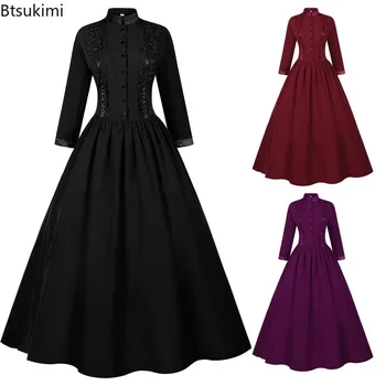 New Medieval Gothic Victorian Civil War Ball Gown Queen Princess Dress Masquerade Royal Gothic Elegant Vampire Bride Swing Dress 1
