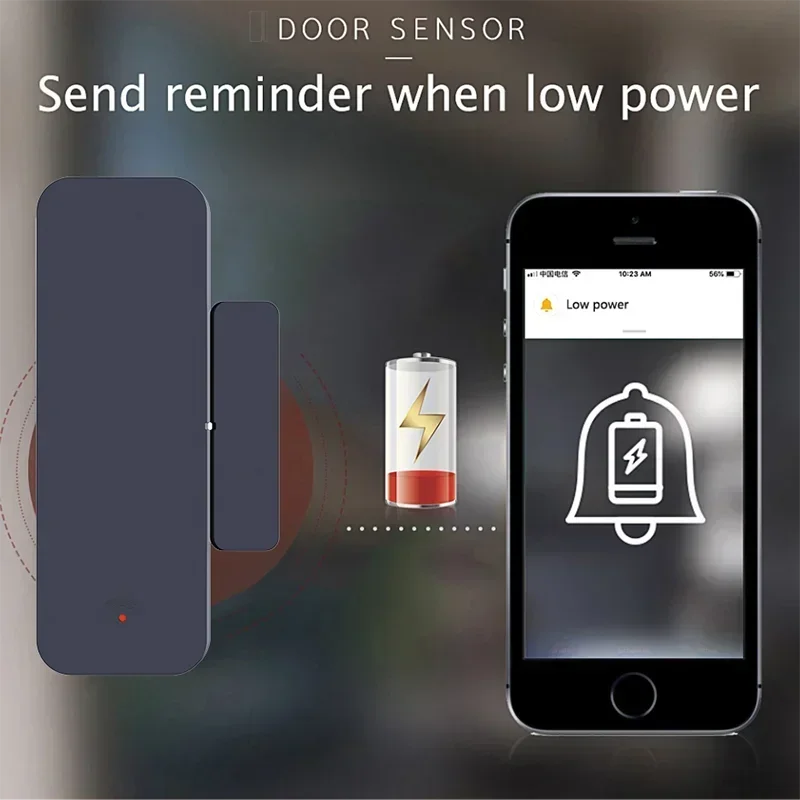 Smart Wireless Door & Window Entry Sensor with Alarm - Compatible with Virtual Assistants