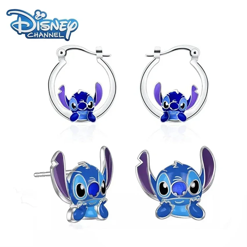 

Disney Stitch Earrings Animation Peripheral Star Baby Toy Earrings Simple Fashion Oil Children Earrings Stitch Earring Gift