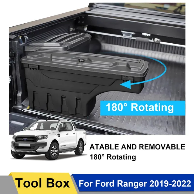 JHCHAN Boîte à outils pivotante compatible avec Ford Ranger 2012